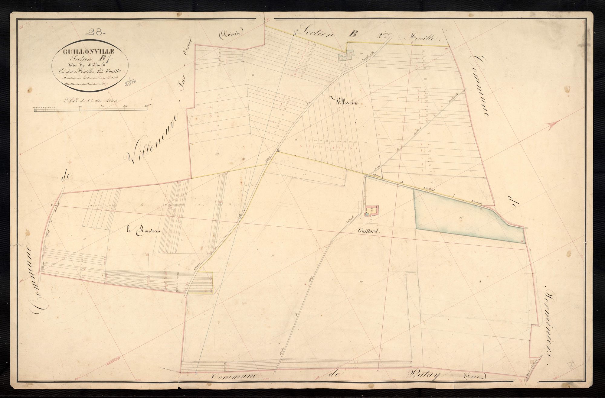 Section B, Guillard, feuille 1 / Terminée par Monsieur Masson, Géomètre secondaire.