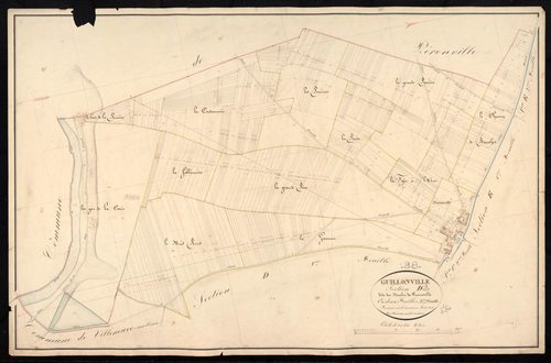 Section D, le Moulin de Pruneville, feuille 2 / Terminée par Monsieur Masson, Géomètre secondaire.