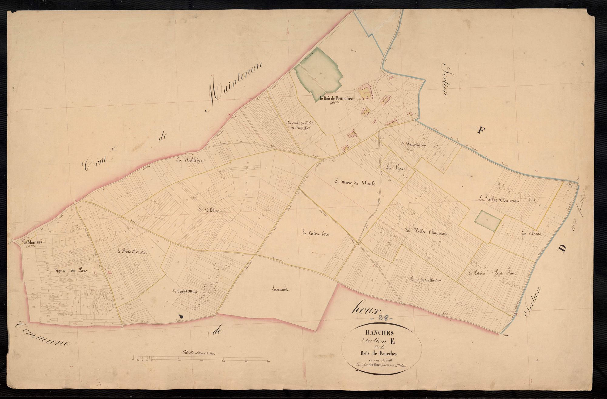 Section E, le Bois de Fourches, en une feuille.