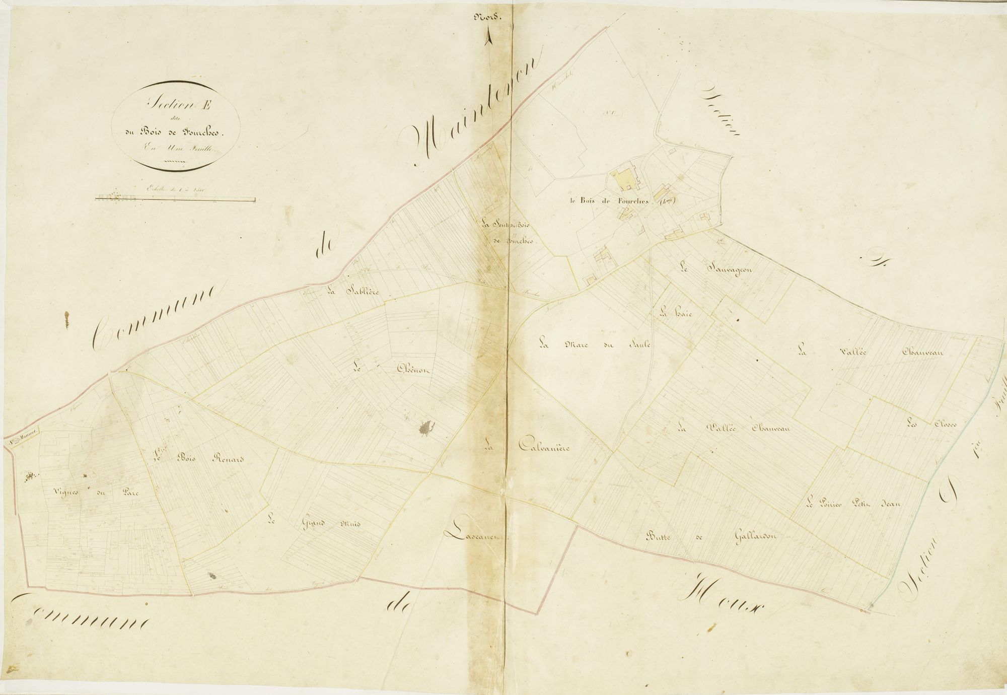 Section E, le Bois de Fourches, en une feuille.