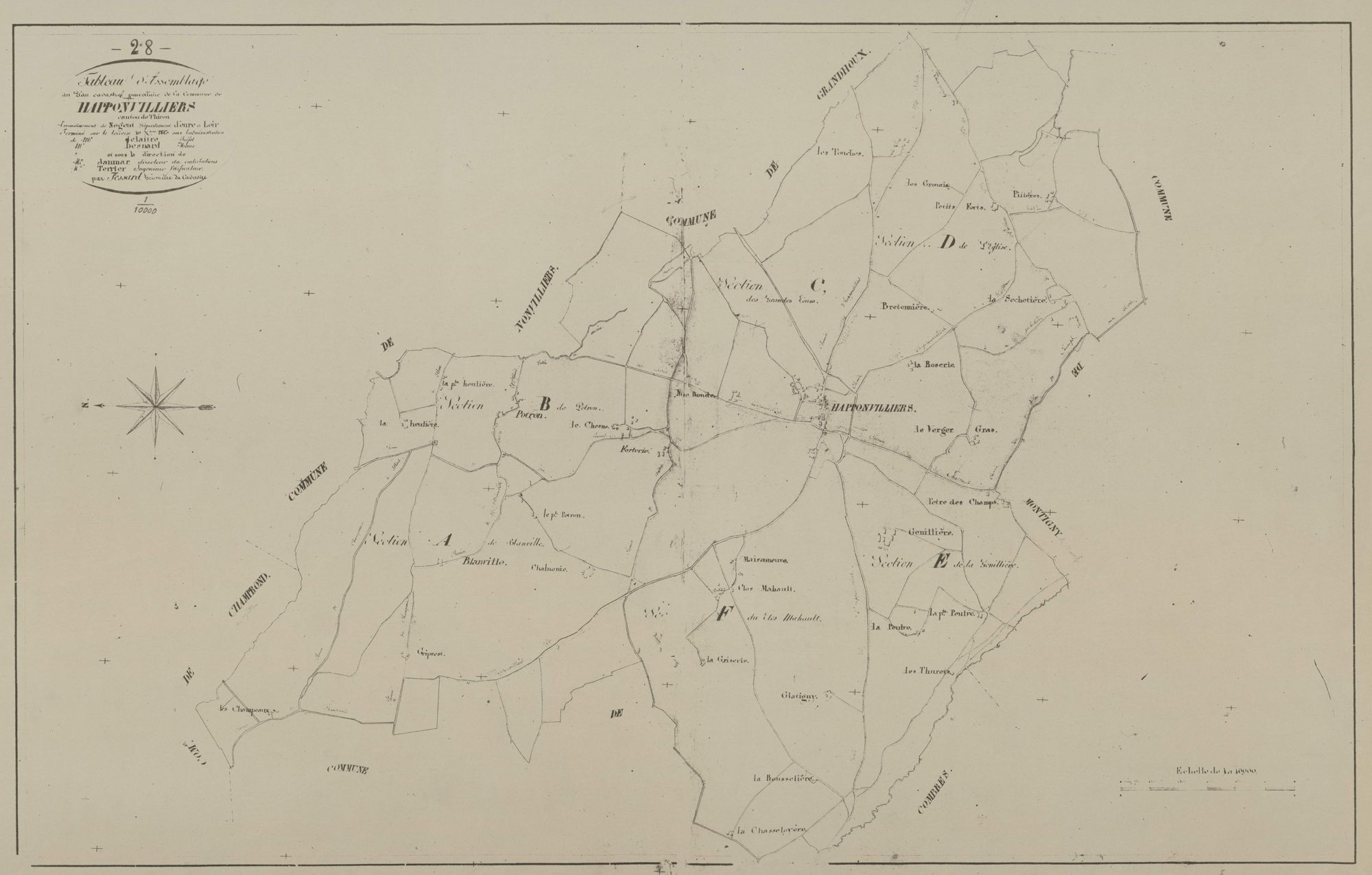 Tableau d'assemblage du plan parcellaire.