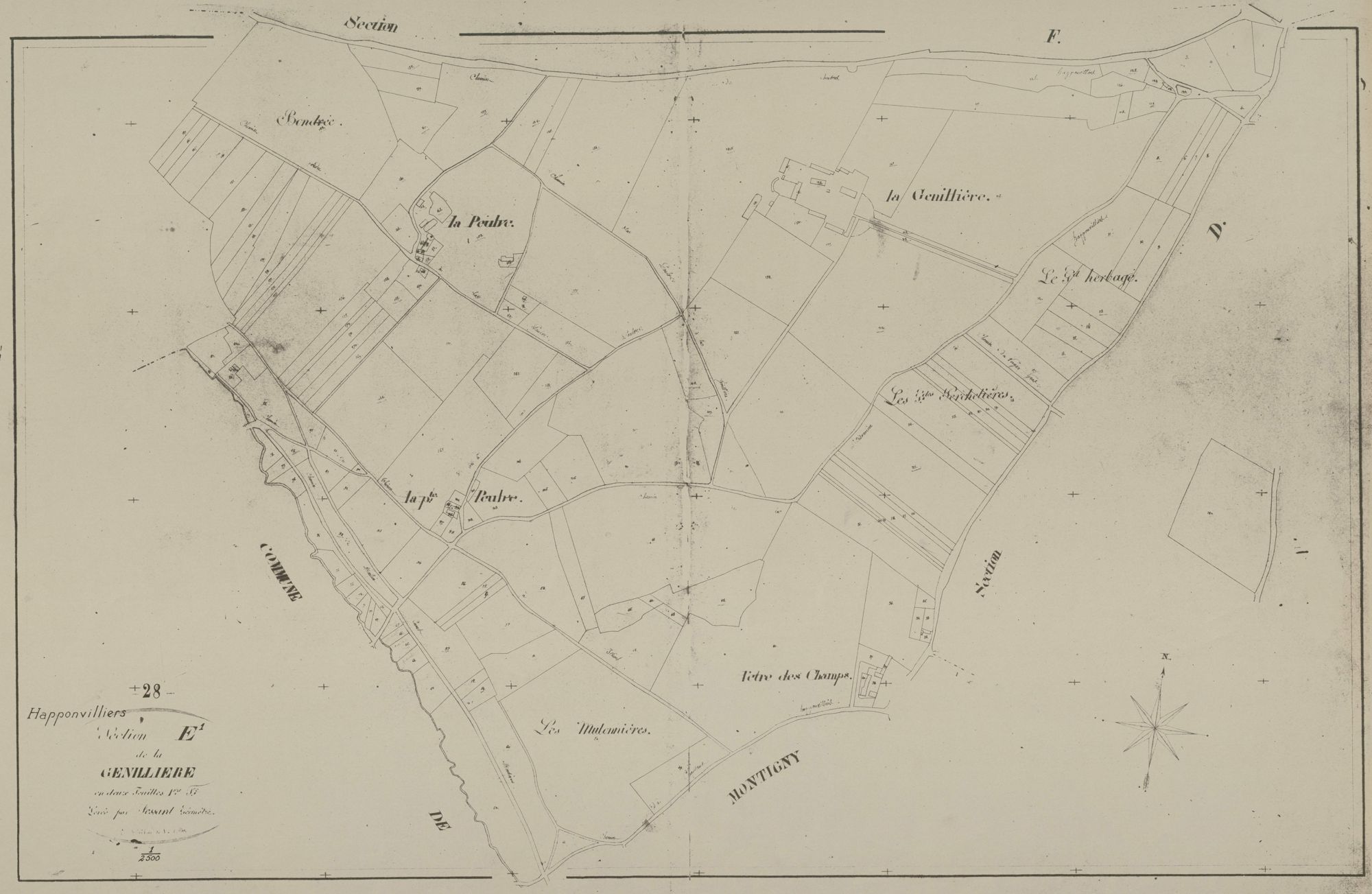 Section E, la Genillière, feuille 1.
