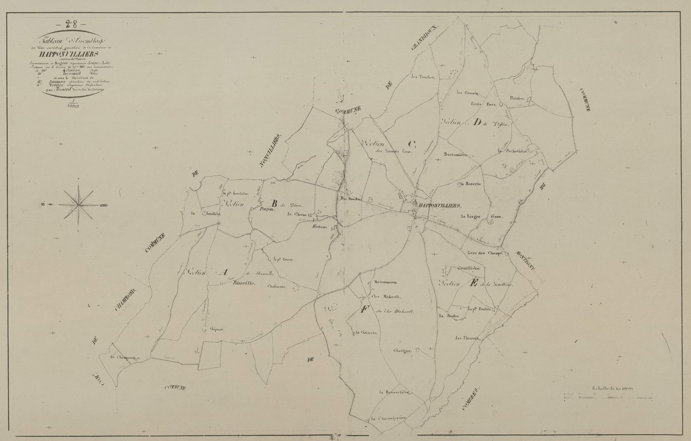 Tableau d'assemblage du plan parcellaire.