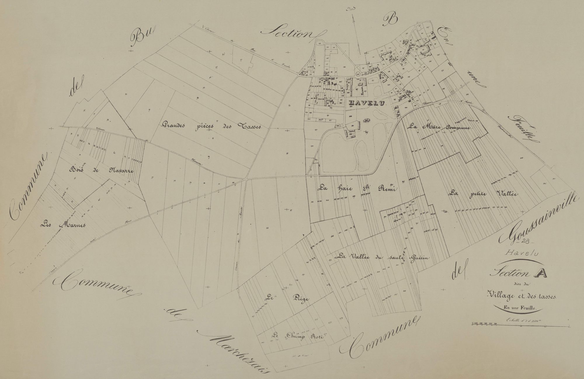 Section A, le Village et les Tasses, en une feuille.