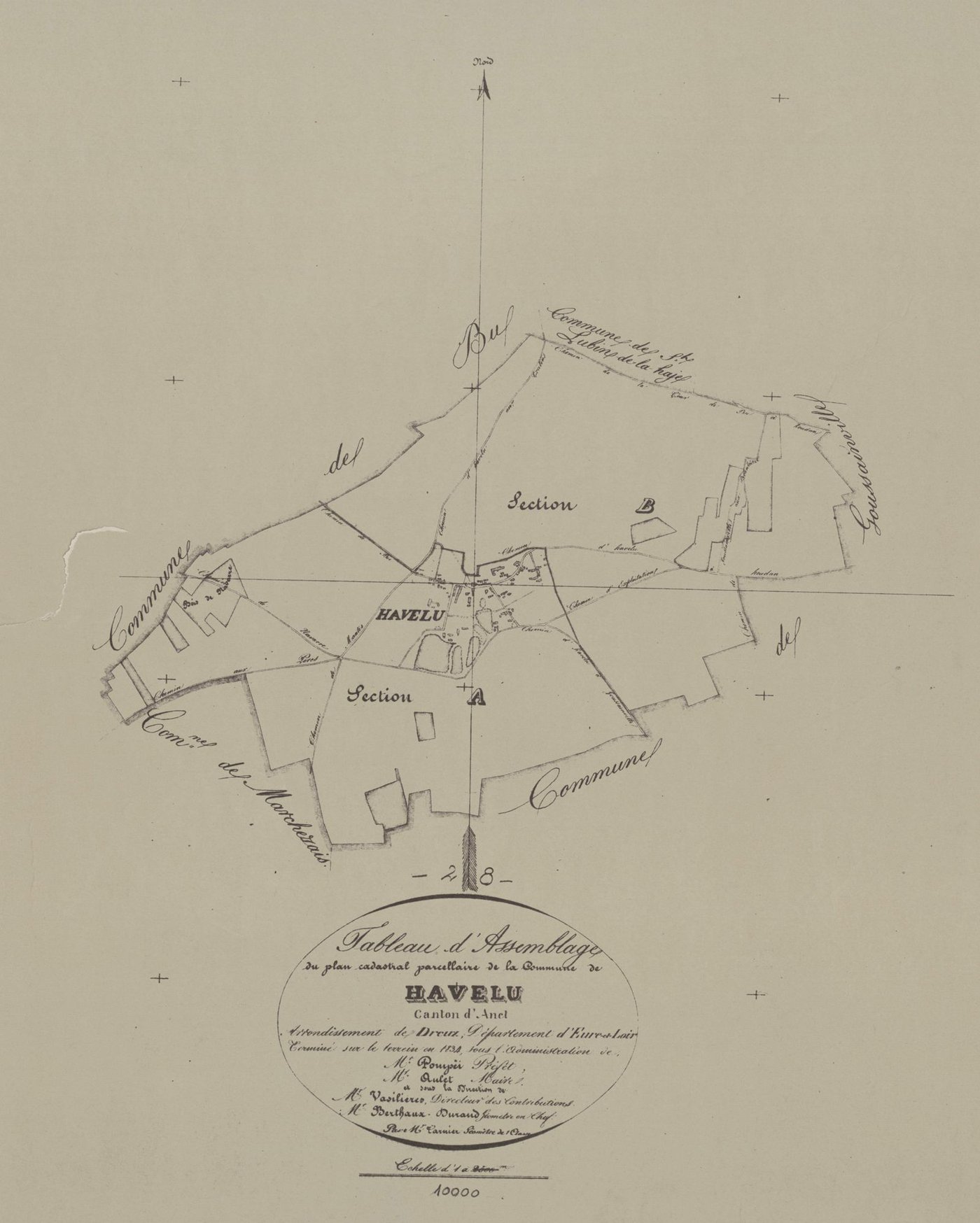 Tableau d'assemblage du plan parcellaire.