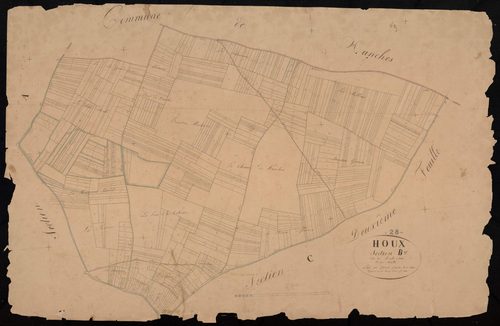 Section B, le Moulin à Vent, en une feuille / Terminée sur le terrain par Monsieur Godinet, Géomètre de 1ère classe.