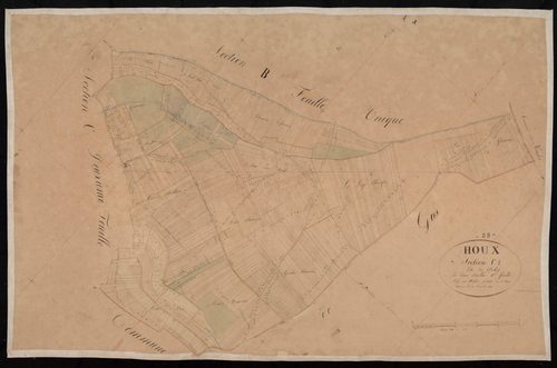 Section C, le Clocher, feuille 1 / Terminée sur le terrain par Monsieur Dufour, Géomètre de 1ère classe.