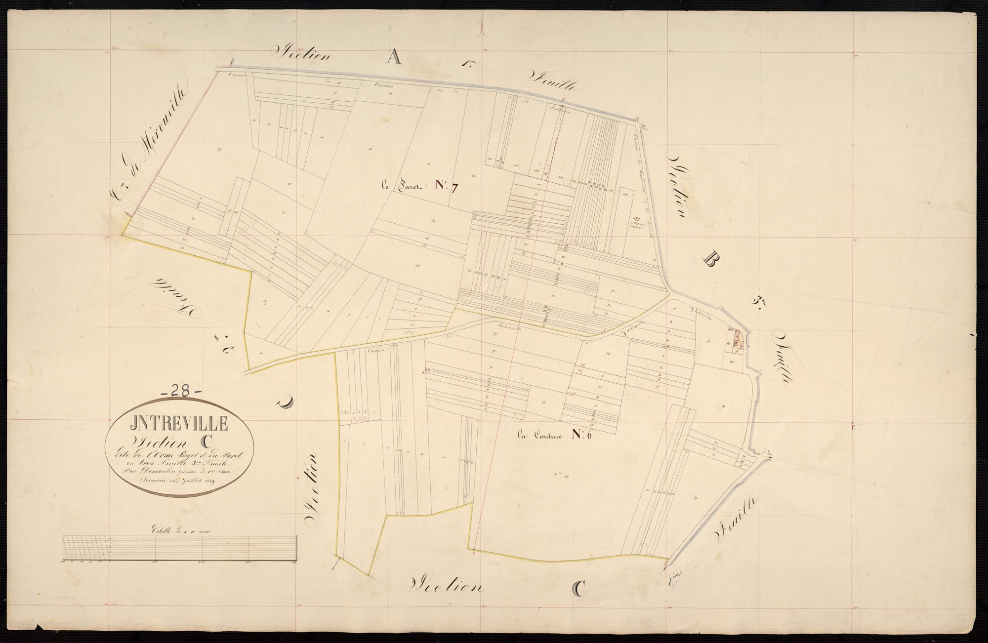 Section C, l'Orme Bigot et le Paret, feuille 3.