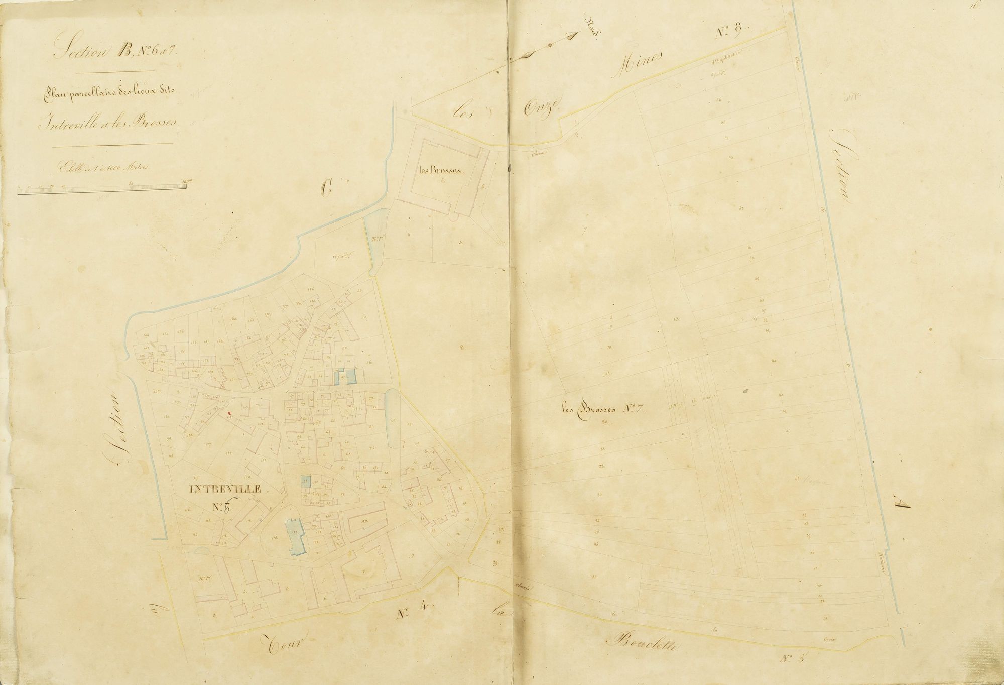 Section B, Intréville et les Brosses, feuille 6 et 7.