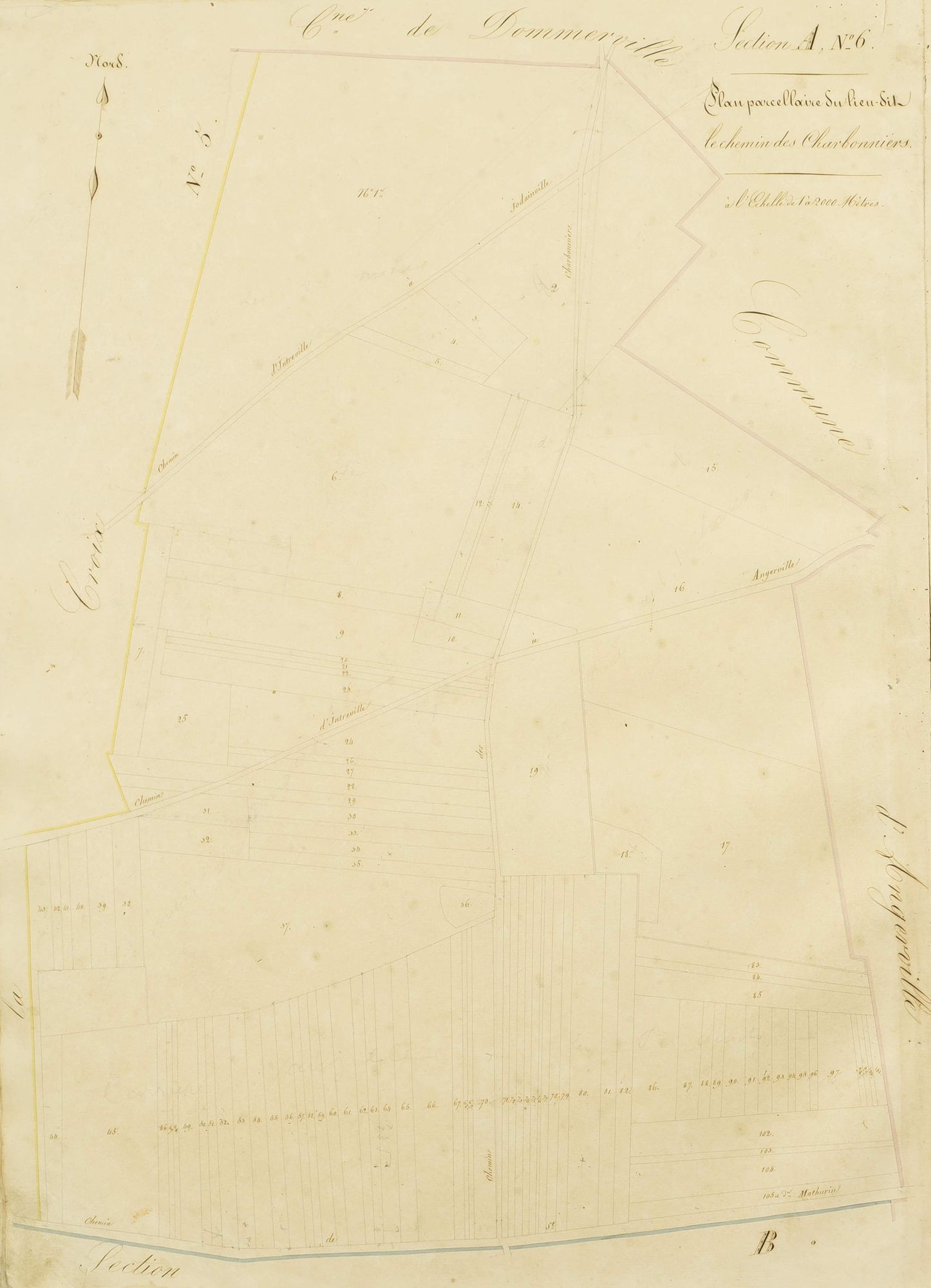Section A, le Chemin des Charbonniers, feuille 6.