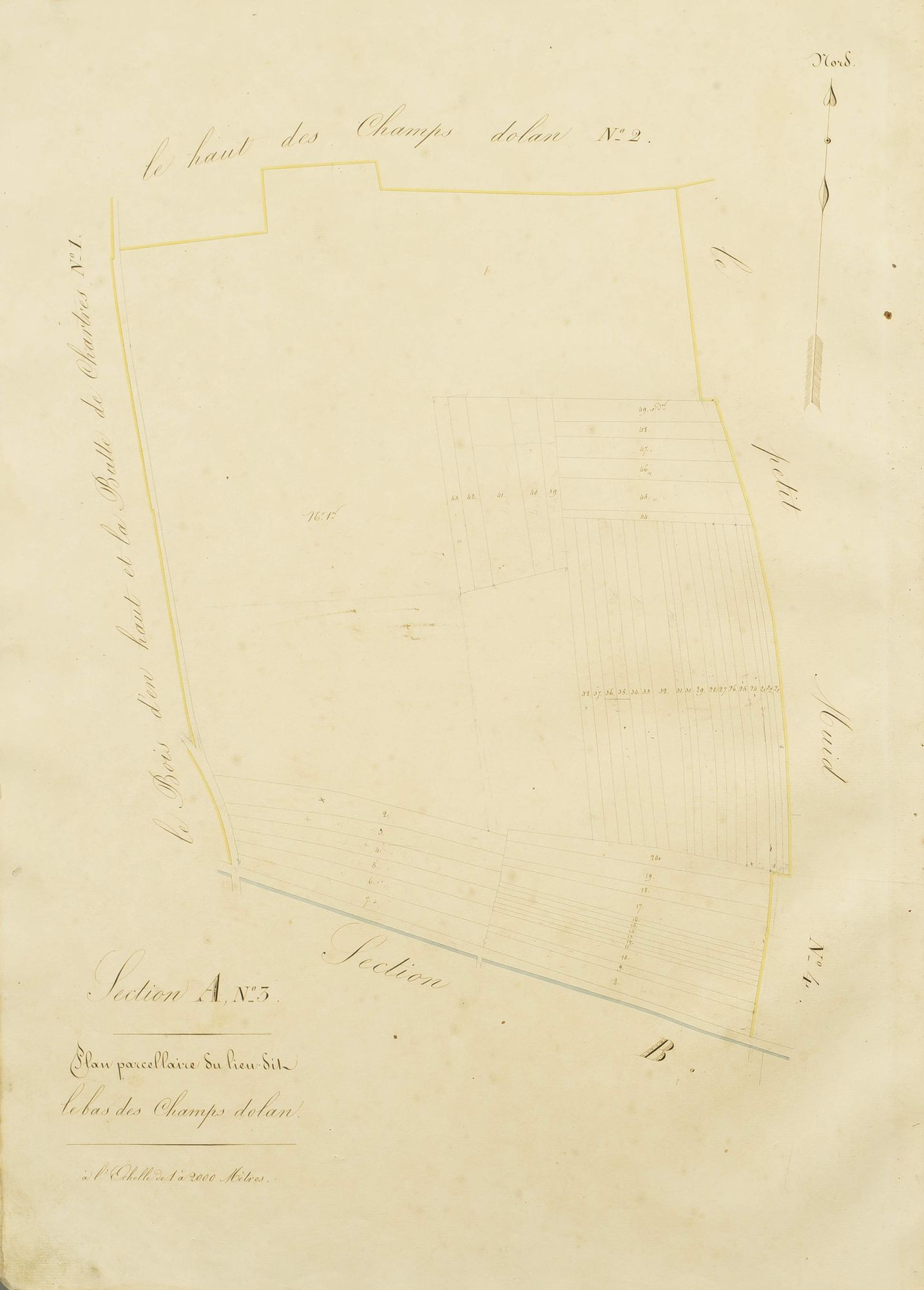 Section A, le Bas des Champs Dolan, feuille 3.
