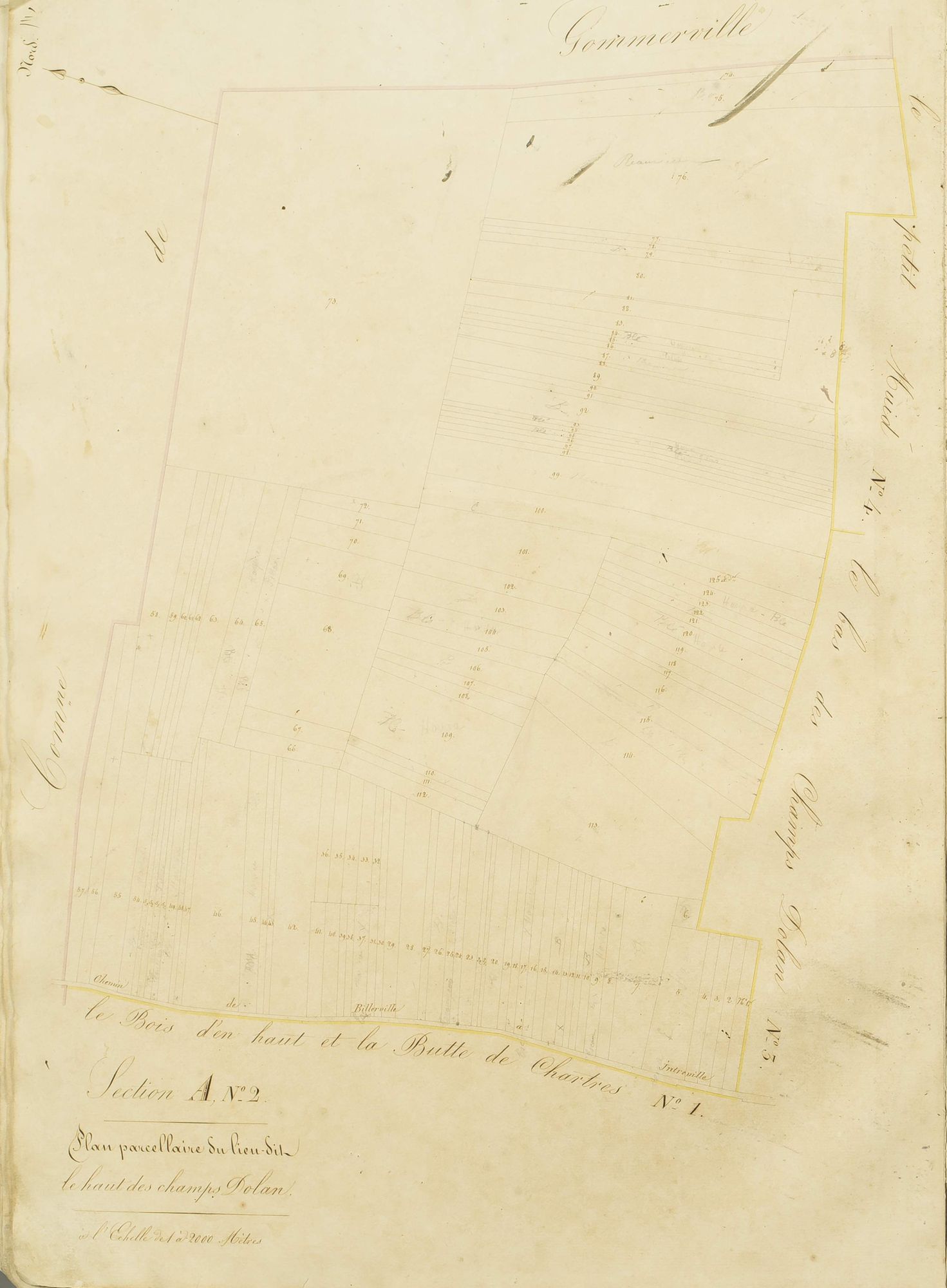 Section A, le Haut des Champs Dolan, feuille 2.