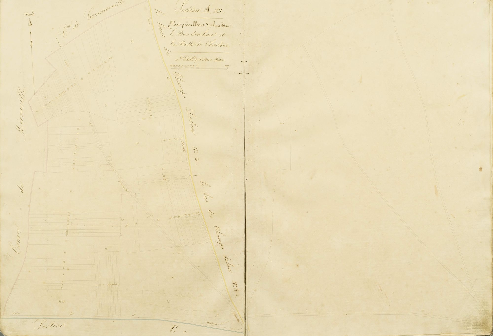 Section A, les Bois d'en Haut et la Butte de Chartres, feuille 1.