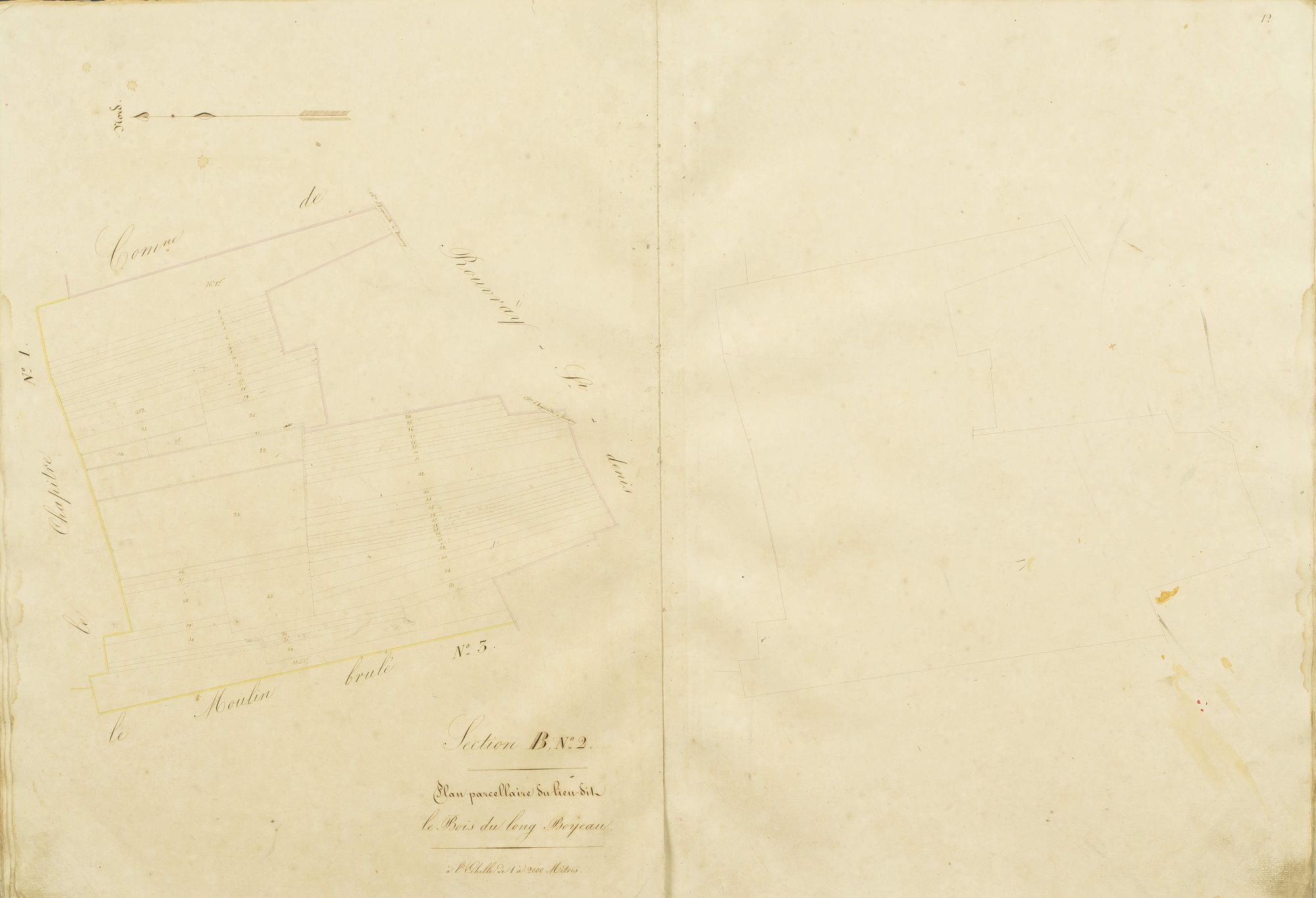 Section B, le Bois du Long Boyeau, feuille 2.