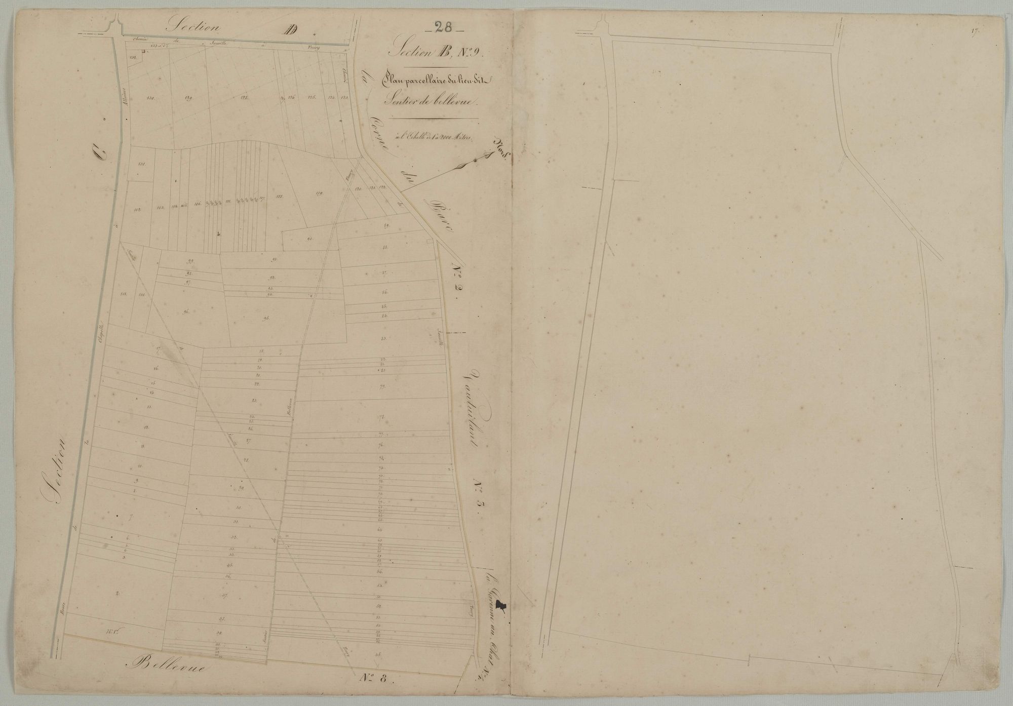 Section B, feuille 9, Sentier de Bellevue.