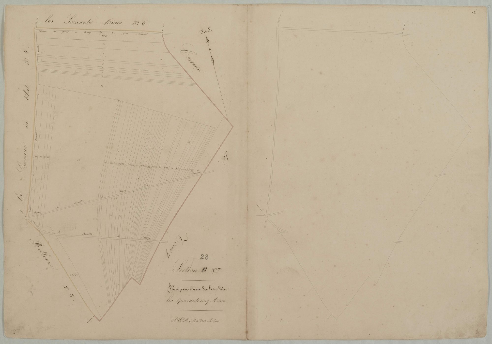 Section B, feuille 7, les Quarante Cinq Mines.
