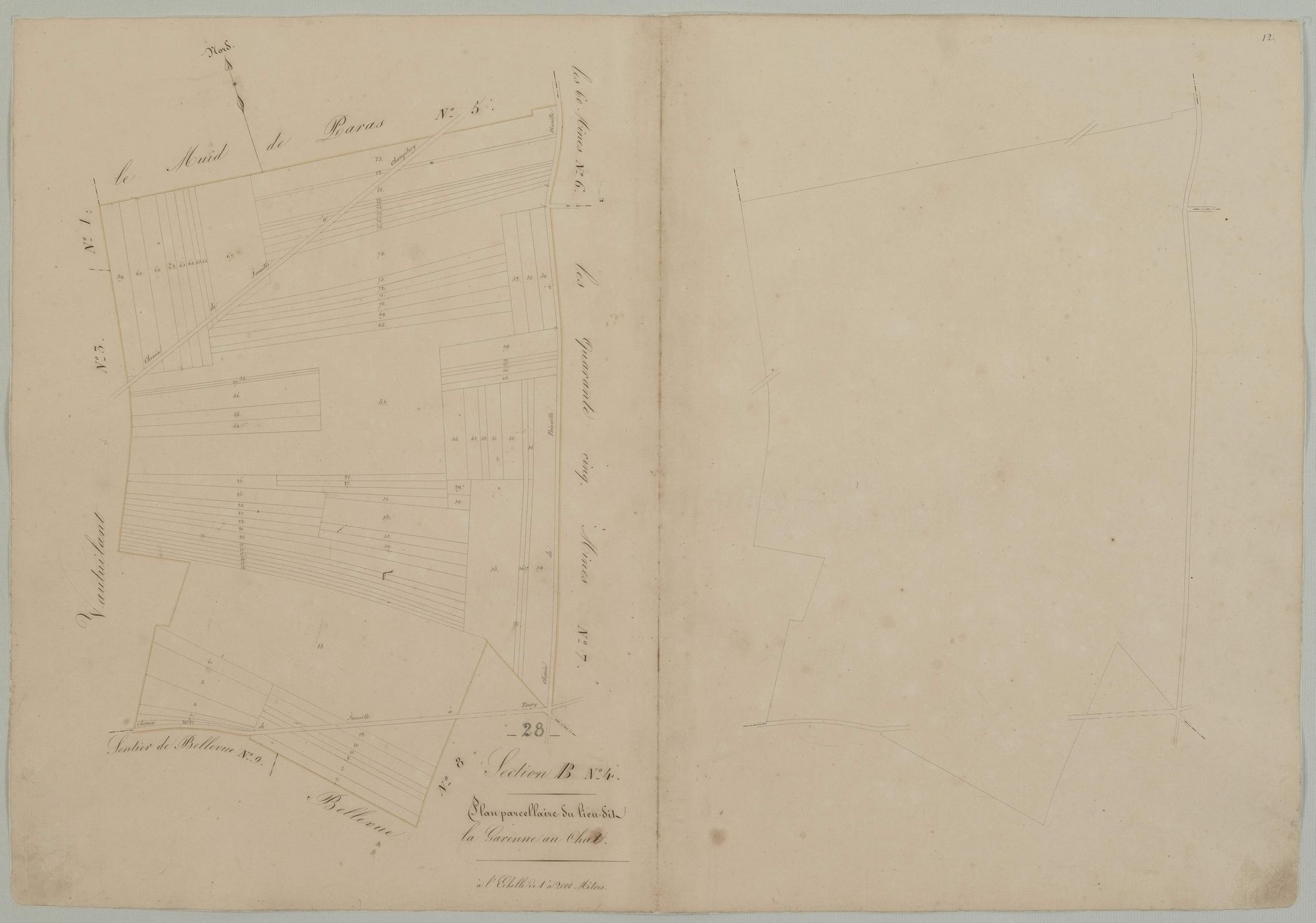 Section B, feuille 4, la Garenne au Chat.