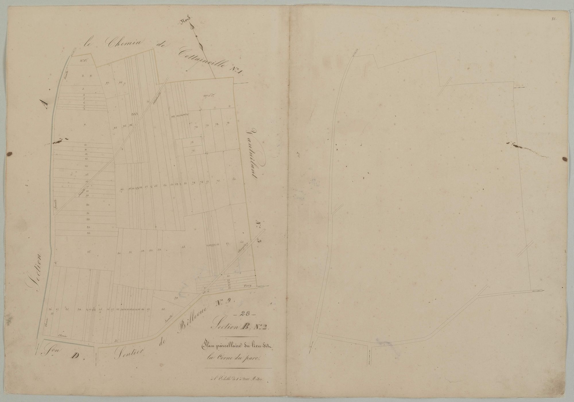 Section B, feuille 2, la Corne du Parc.