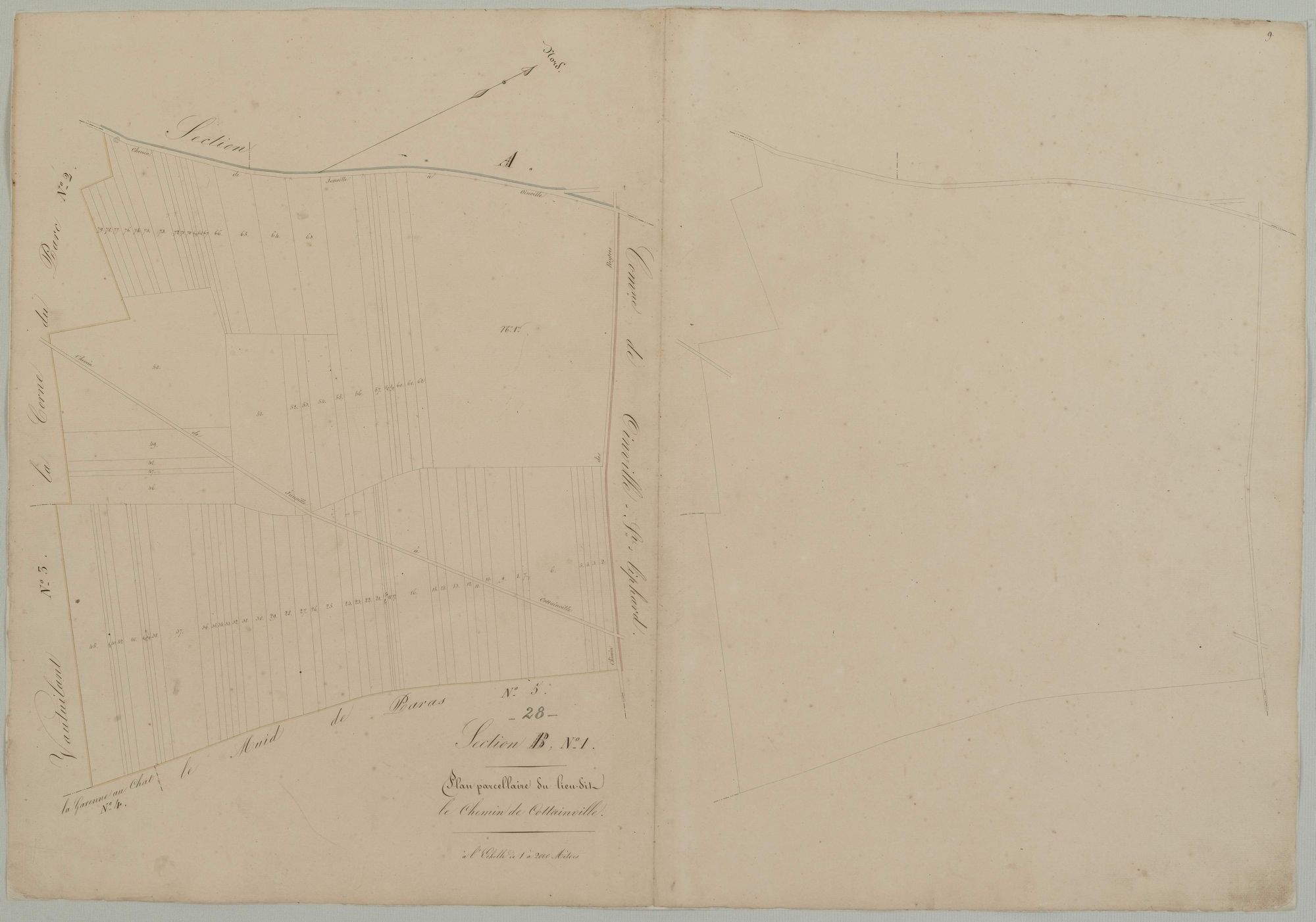 Section B, feuille 1, Cottainville.