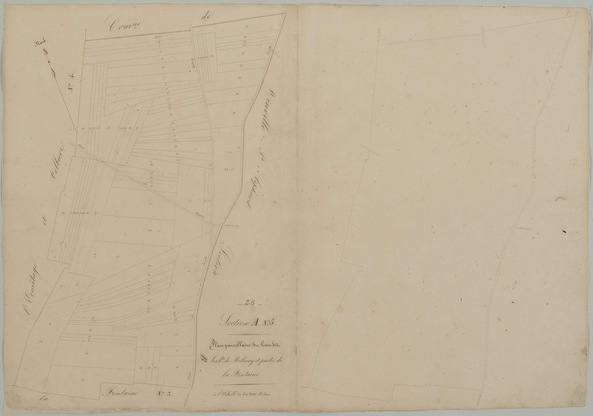 Section A, feuille 5, les Hauts de Melleray et partie de la Fontaine.