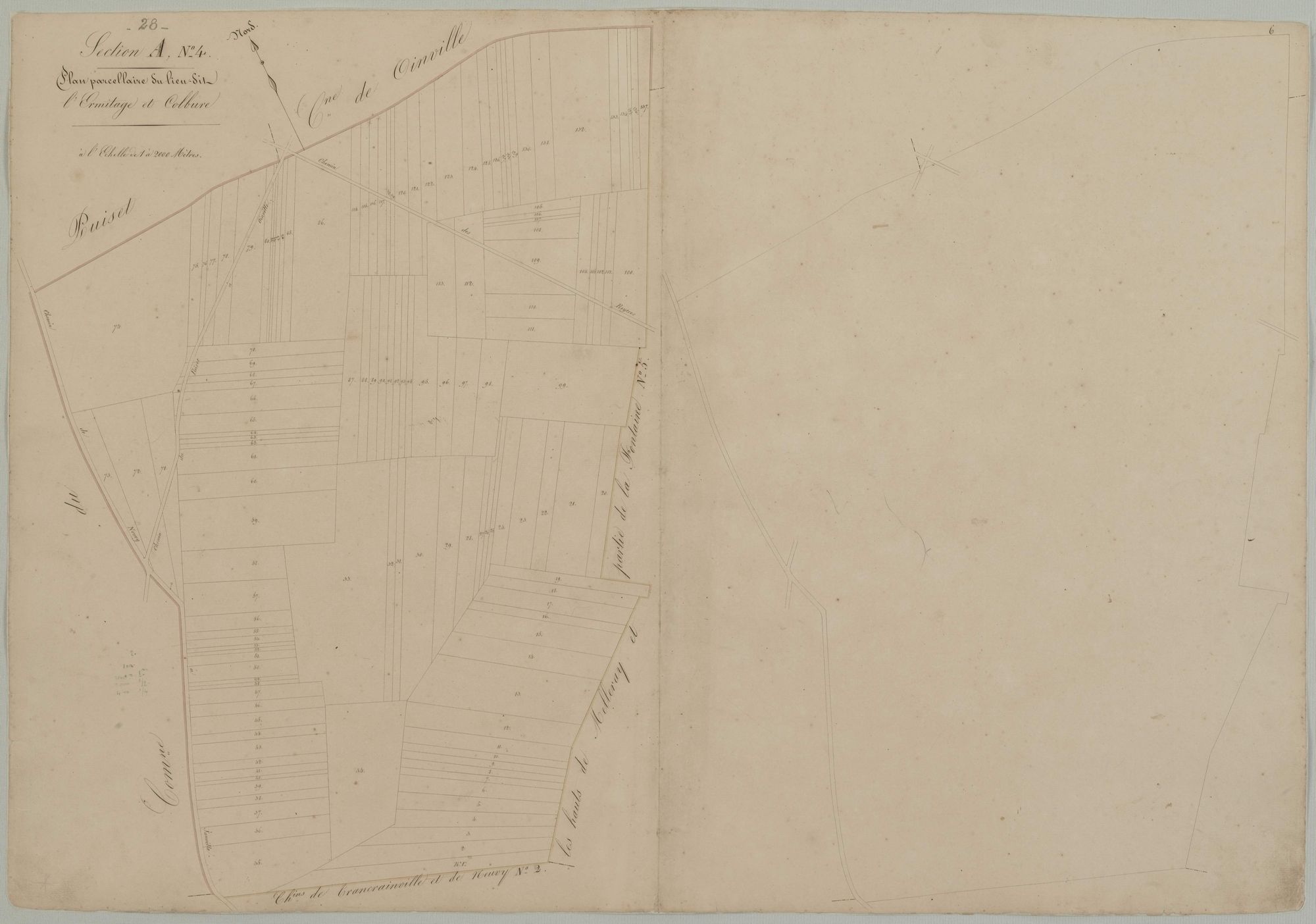 Section A, feuille 4, l'Ermitage et Coblure.