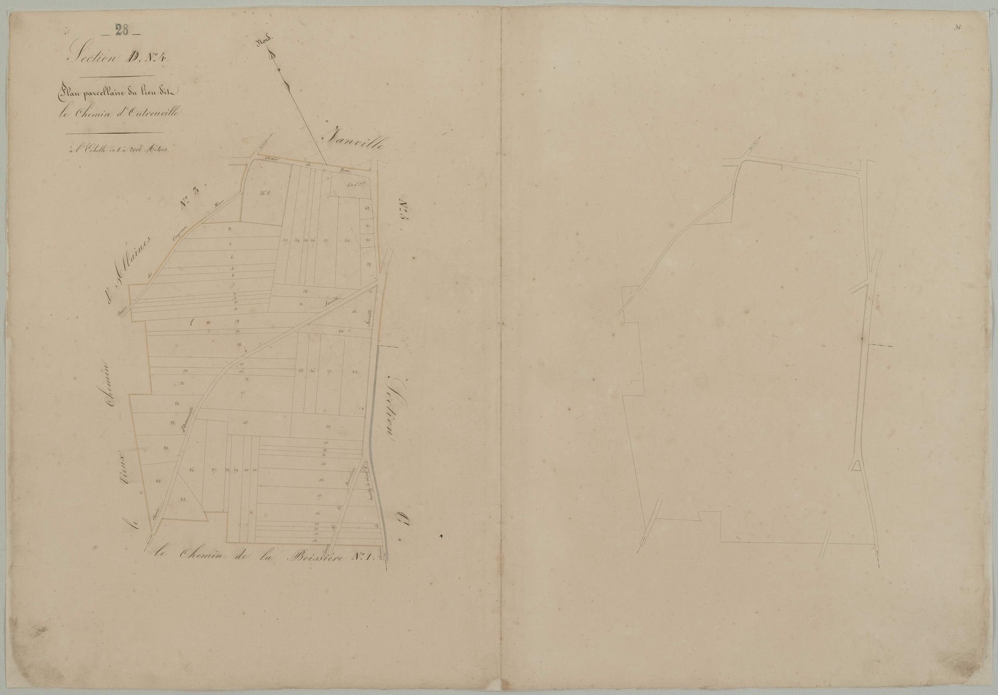Section D, feuille 4, le Chemin d'Outrouville.