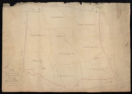 Tableau d'assemblage composant la section B, Paras et Bellevue.