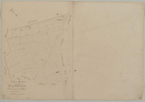 Section D, feuille 3, le Vieux Chemin d'Allaines.