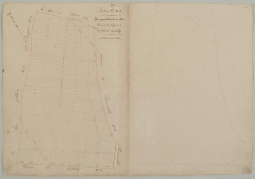 Section C, feuille 3, Chemin des Vignes et la Butte de Santilly.
