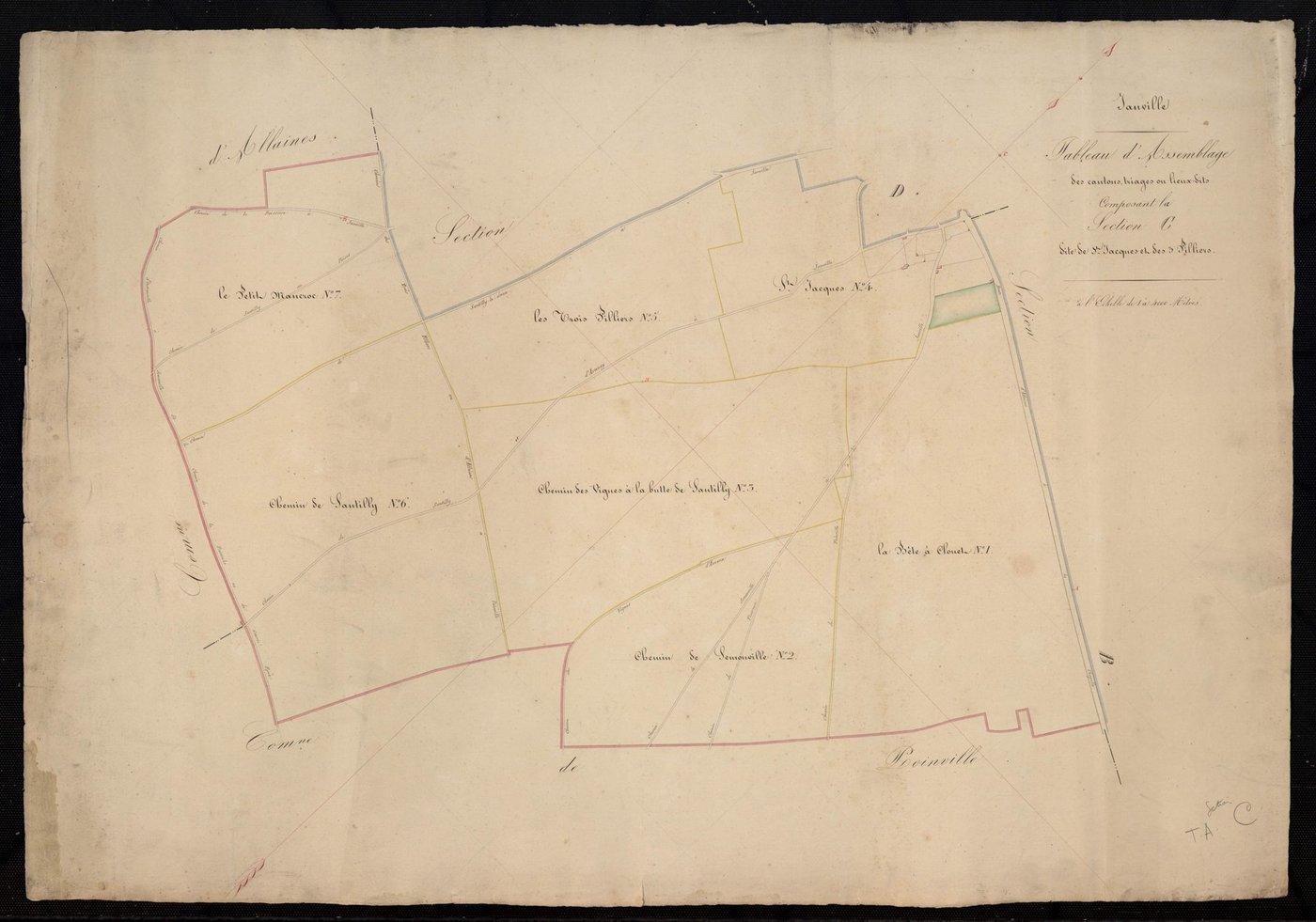 Tableau d'assemblage composant la section C, Saint-Jacques et les Trois Piliers.