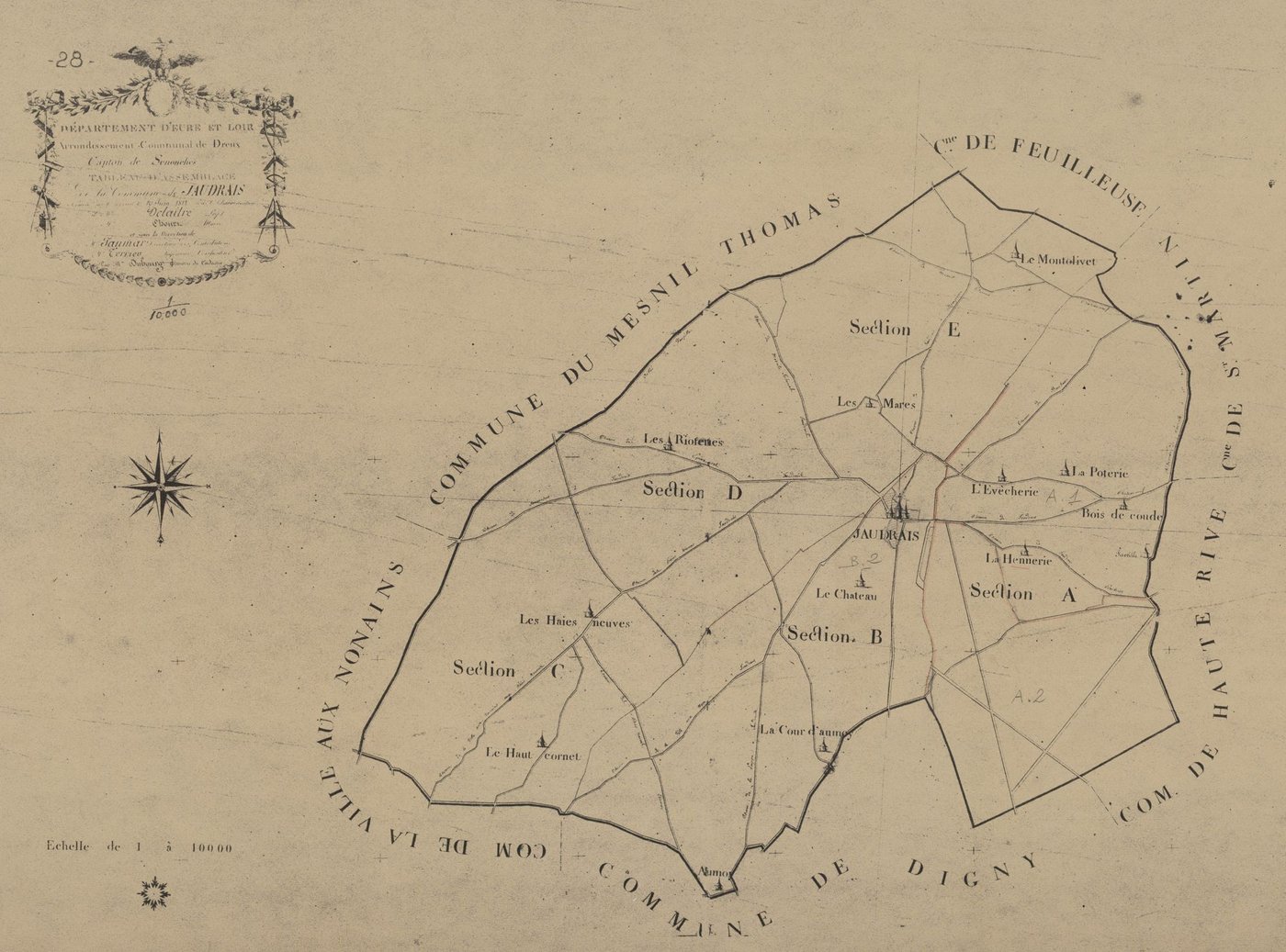 Tableau d'assemblage du plan parcellaire.