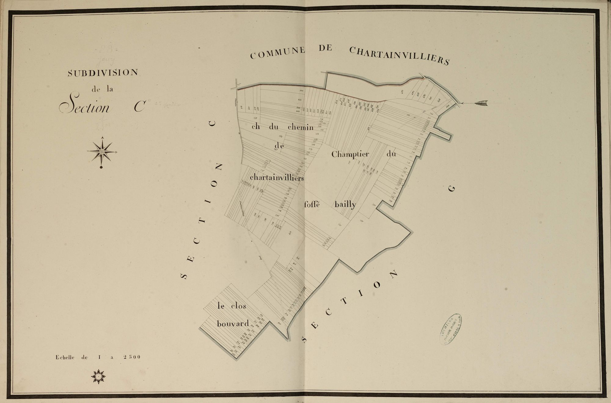 Subdivision de la section C.