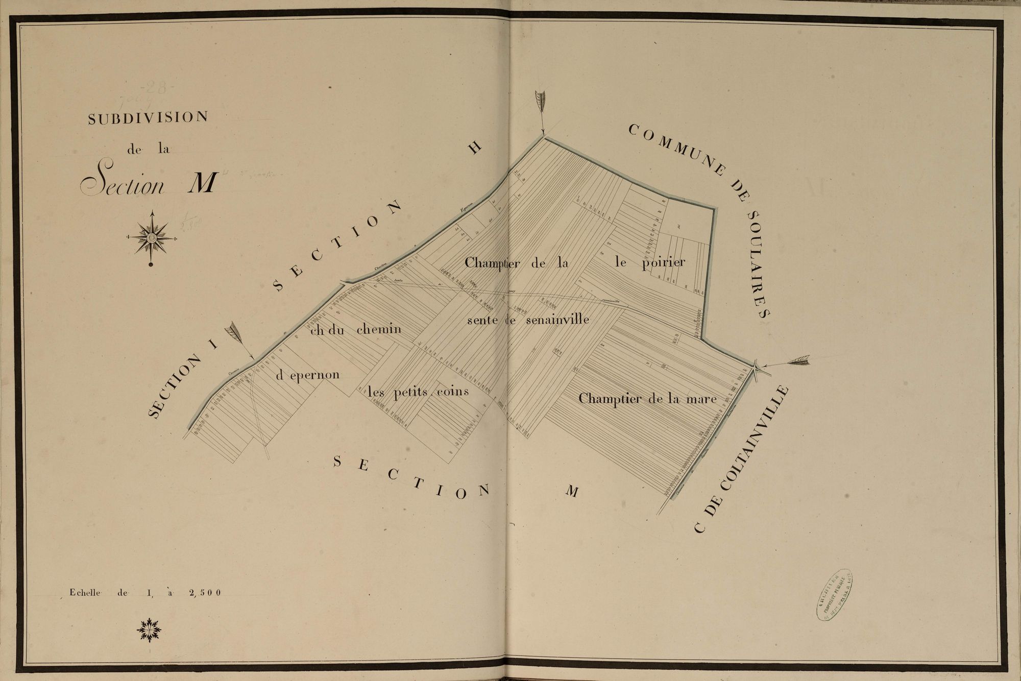 Subdivision de la section M.