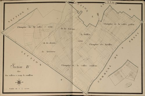 Section B, les Vallées Saint-Rémy et Rousseau, en une feuille.
