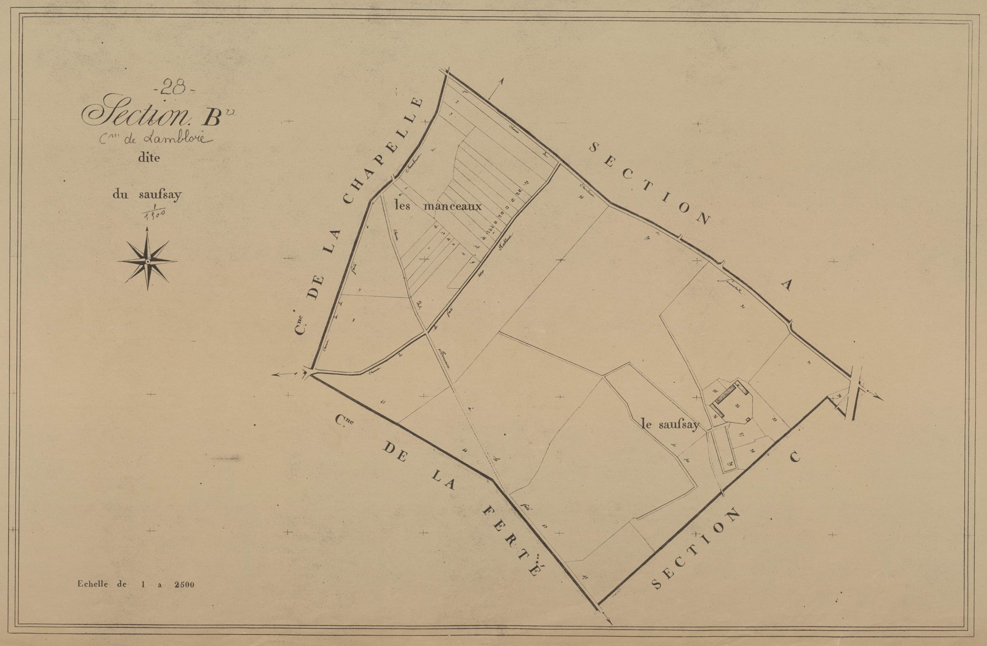 Section B, le Saussay, en une feuille.