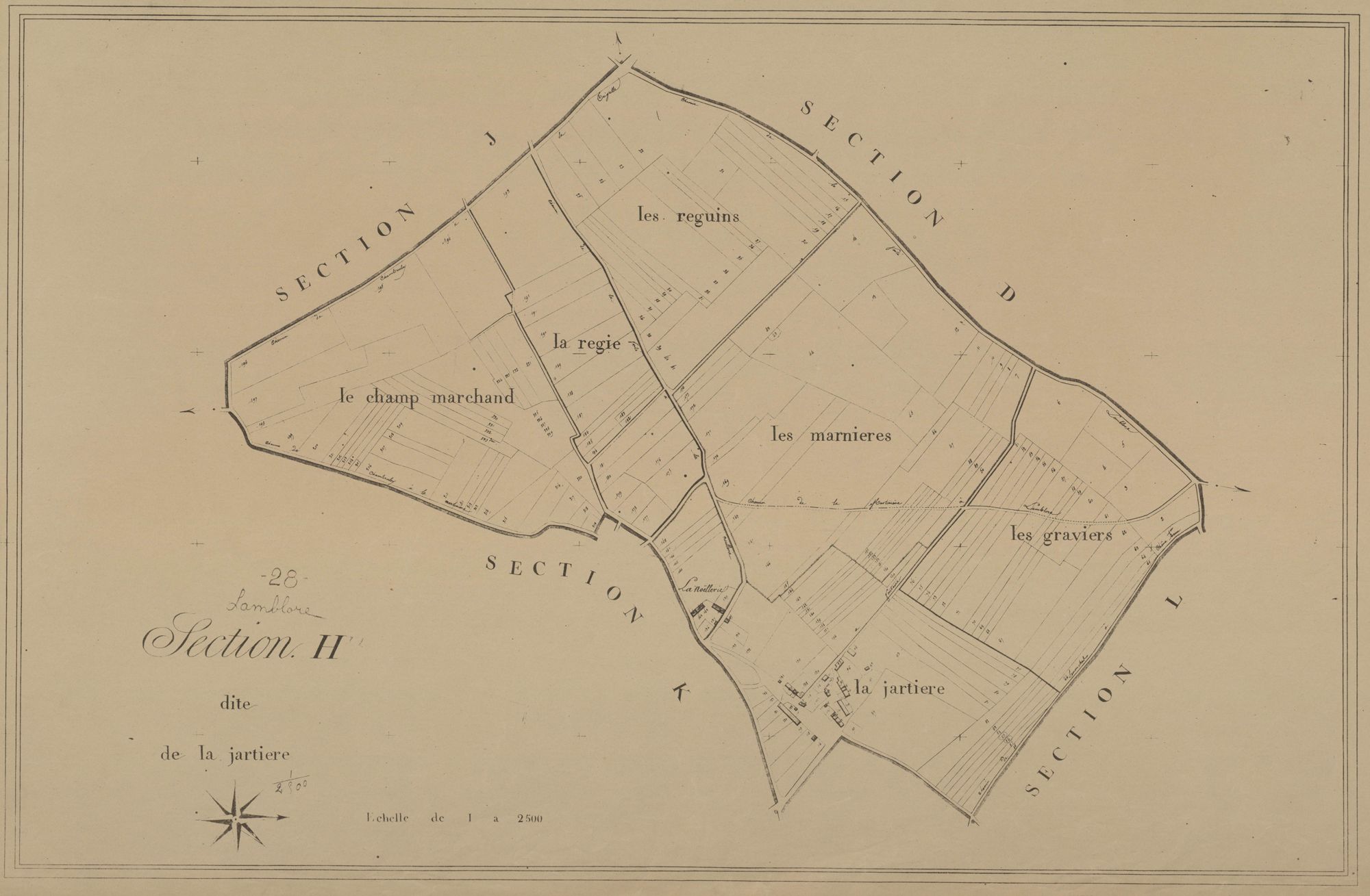 Section H, la Jartière, en une feuille.