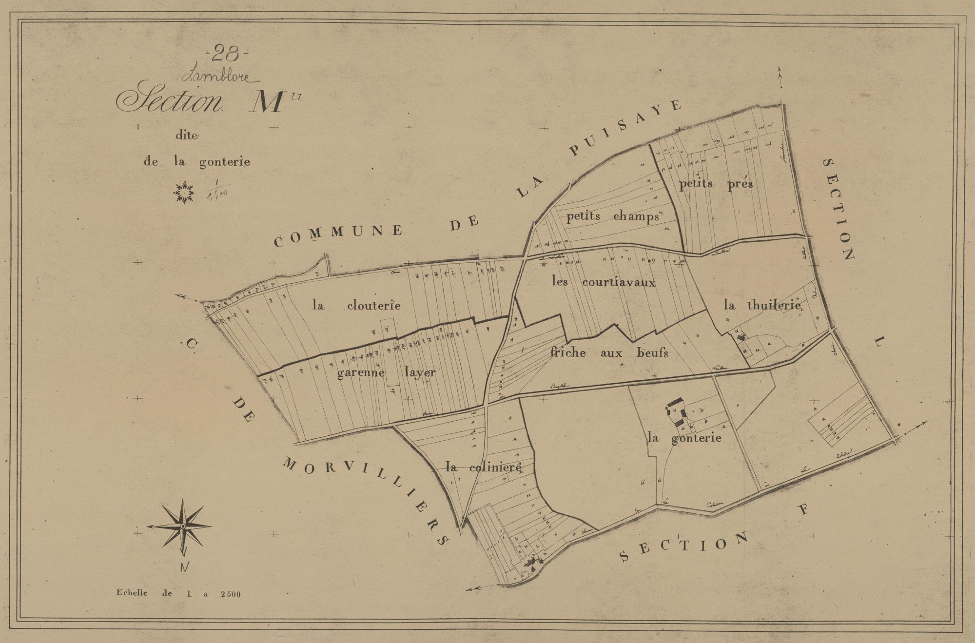 Section M, la Gonterie, en une feuille.
