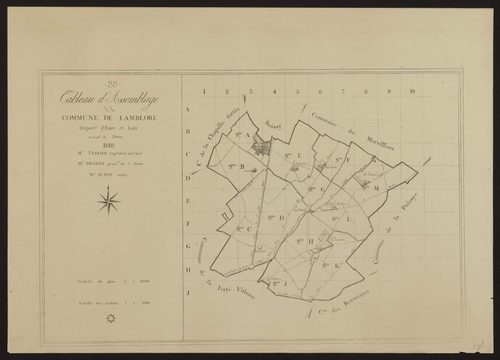 Tableau d'assemblage du plan parcellaire.