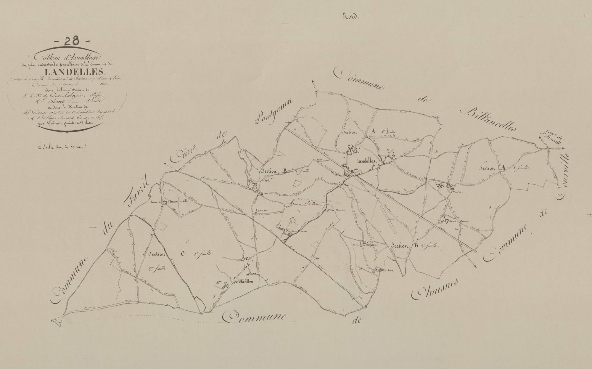 Tableau d'assemblage du plan parcellaire.