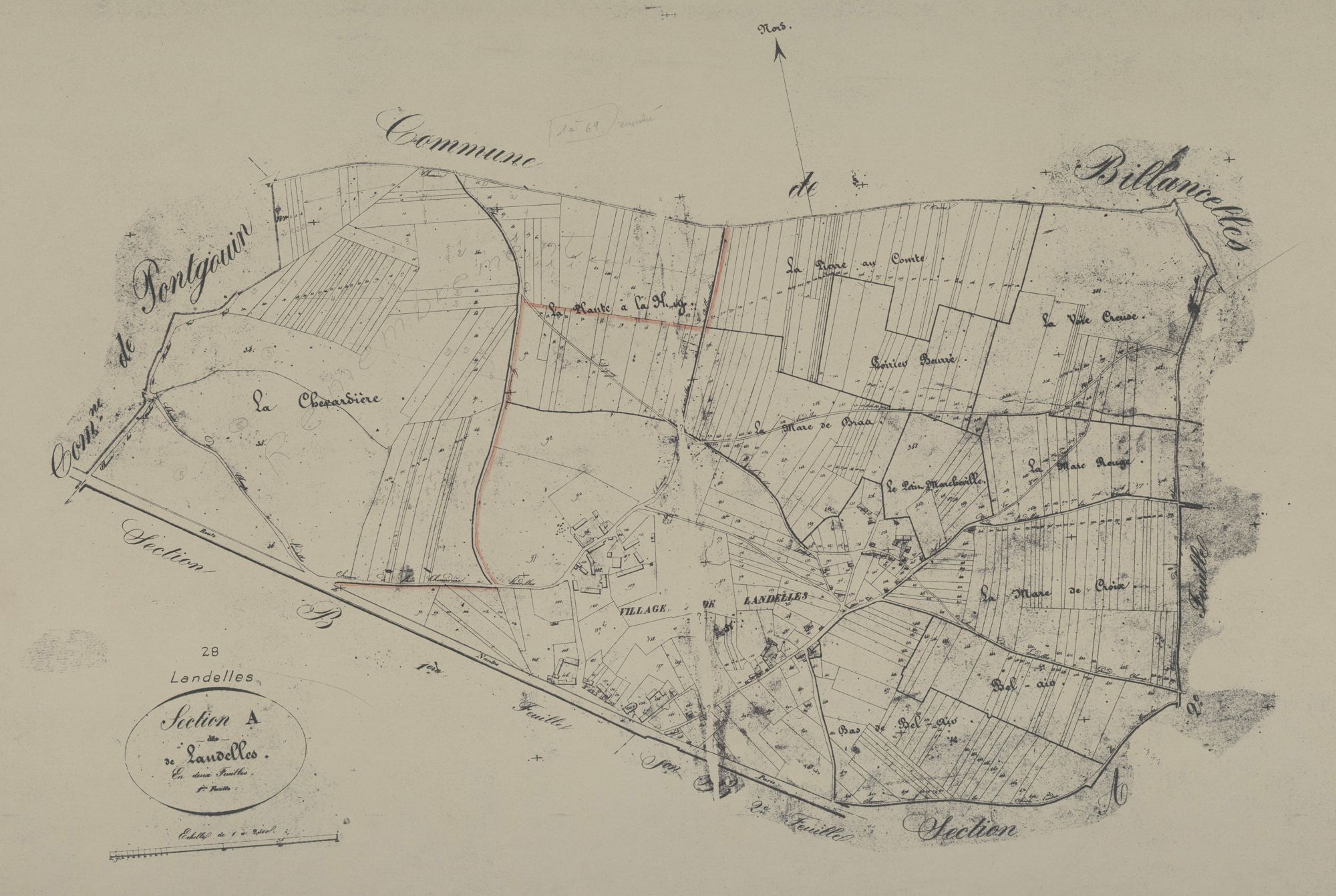 Section A, Landelles, feuille 1.