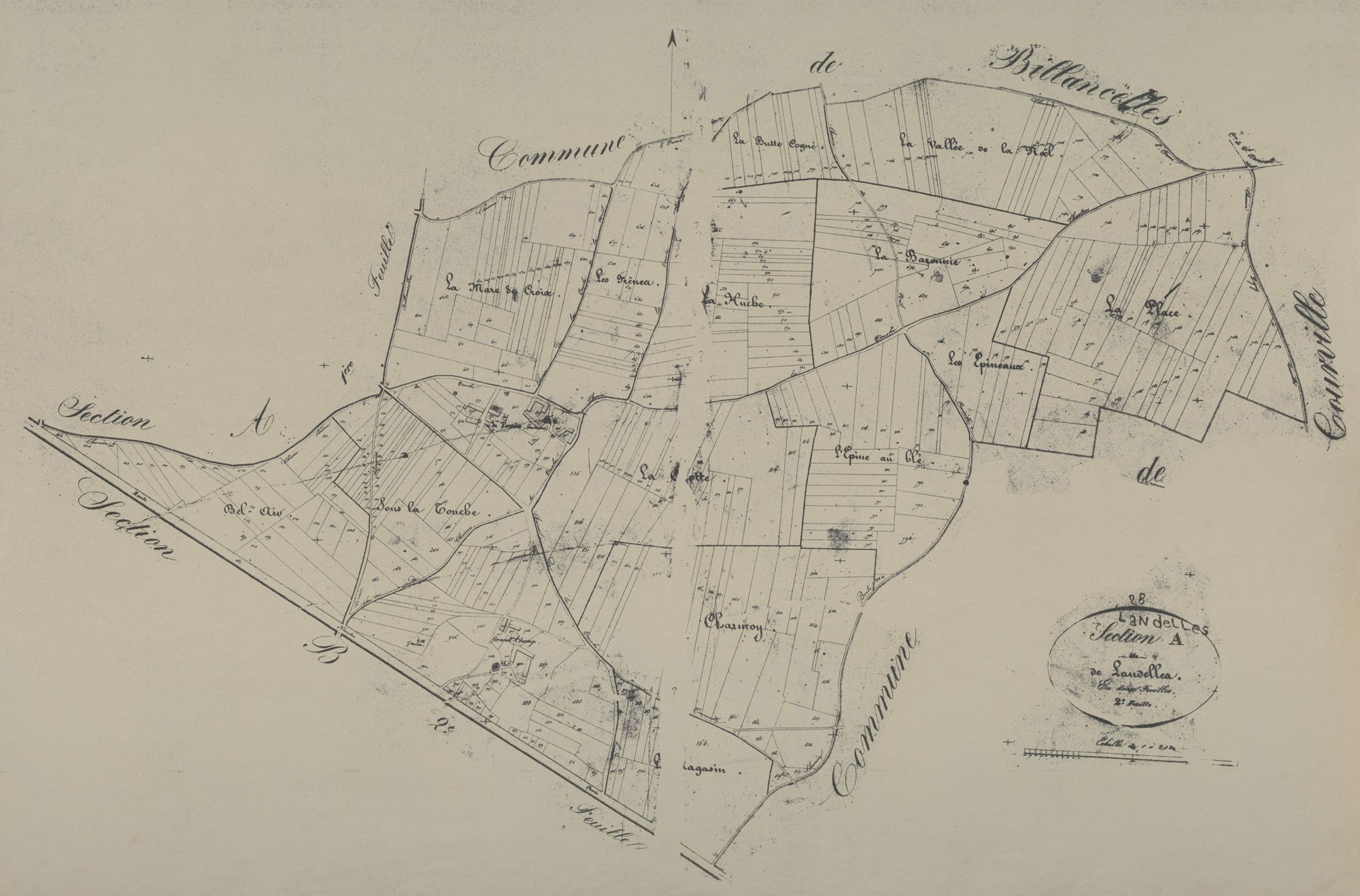 Section A, Landelles, feuille 2.