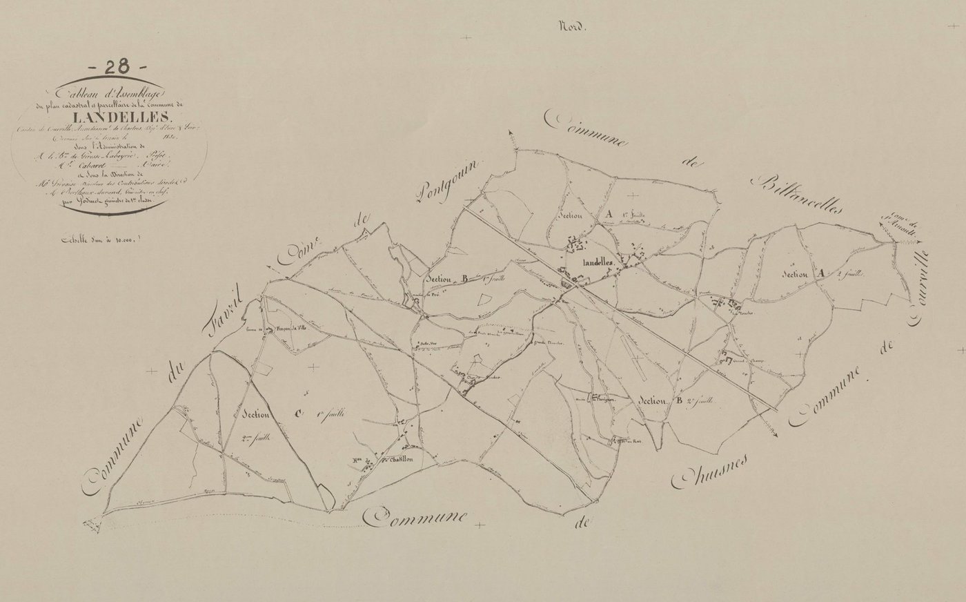 Tableau d'assemblage du plan parcellaire.