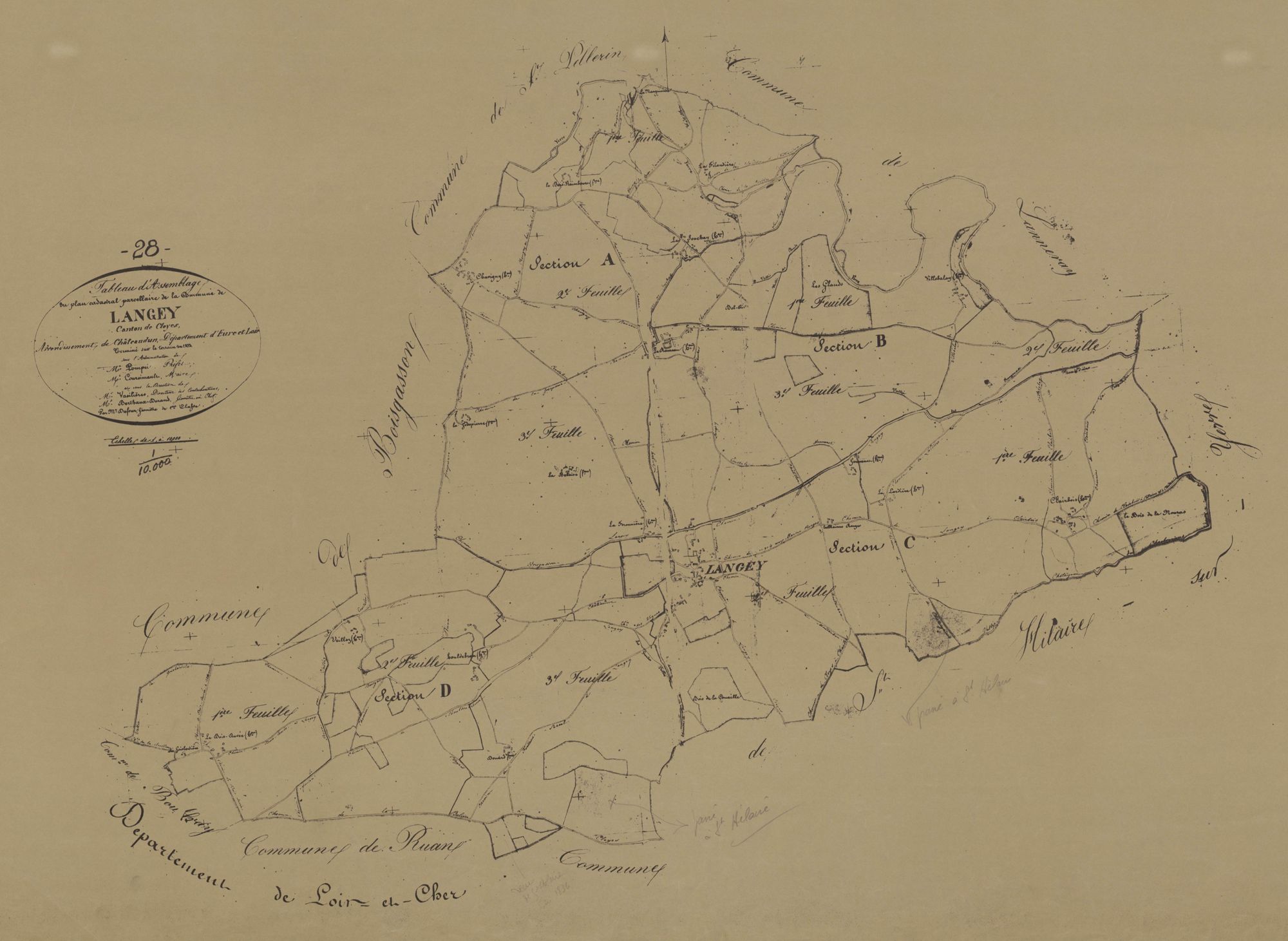 Tableau d'assemblage du plan parcellaire.