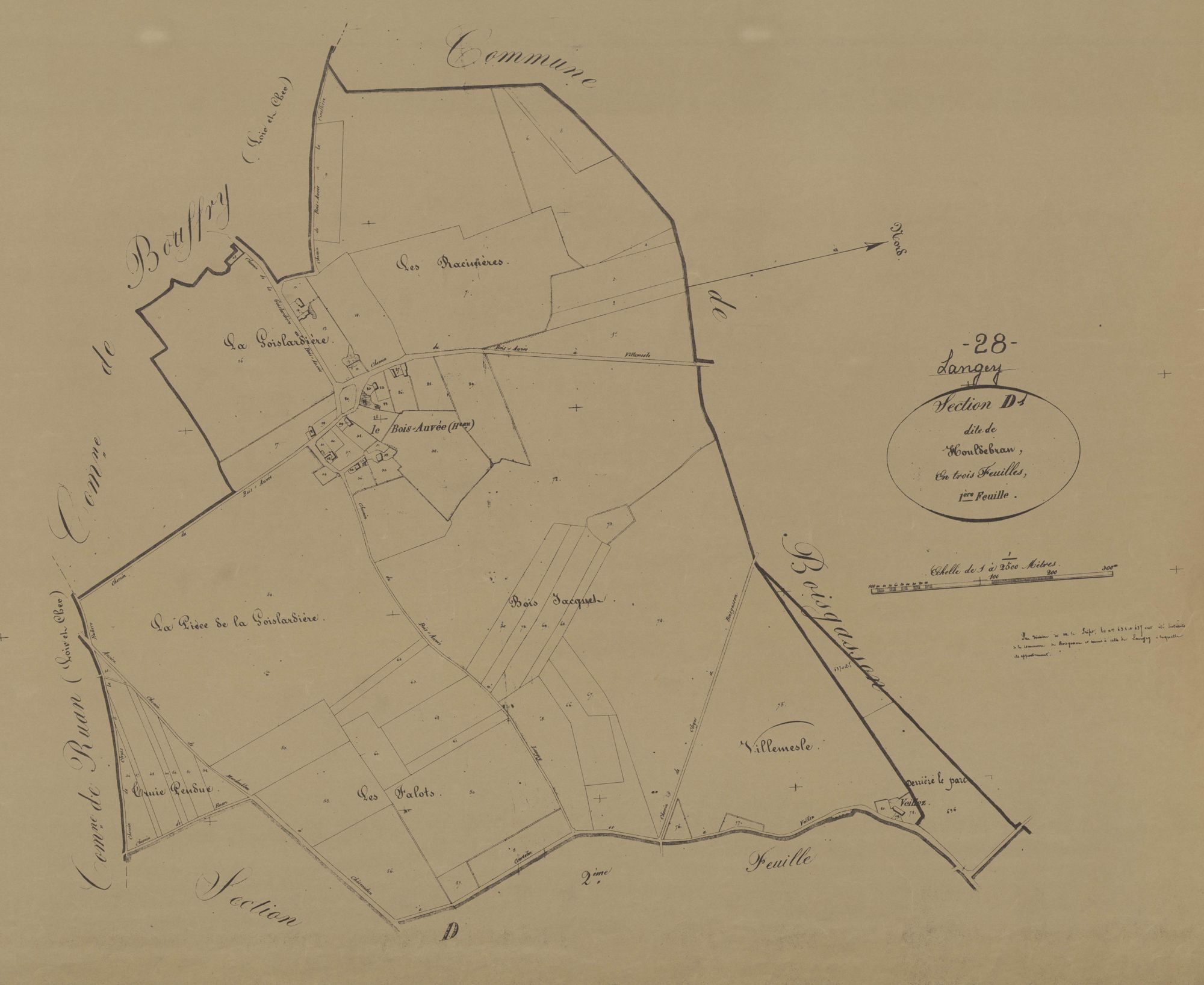 Section D, Houdelbran, feuille 1.