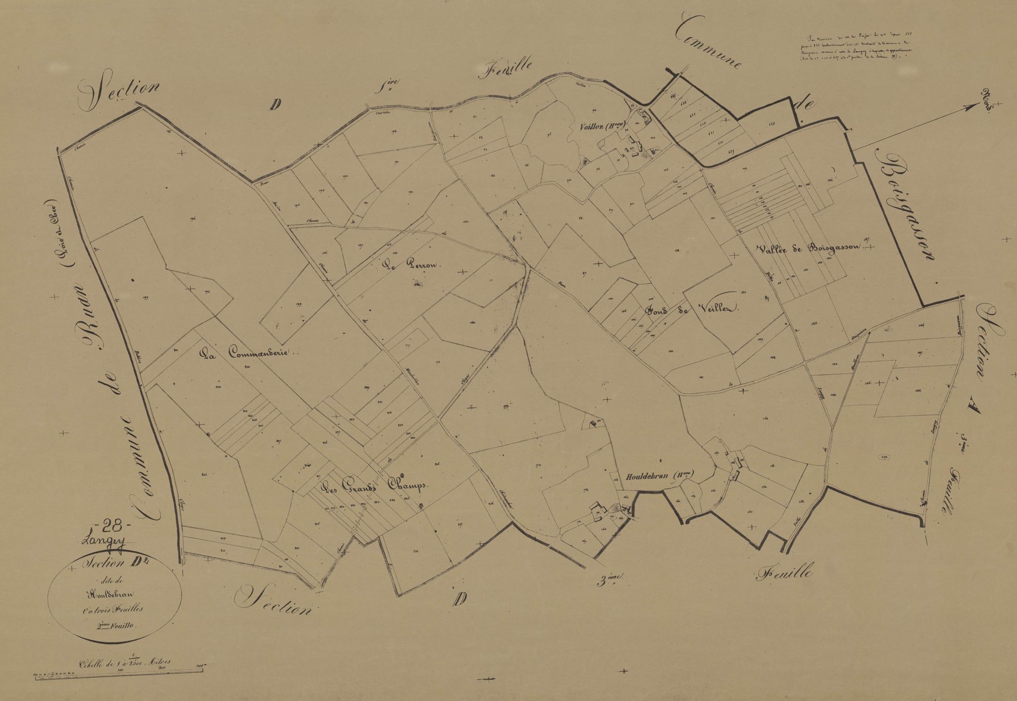 Section D, Houdelbran, feuille 2.