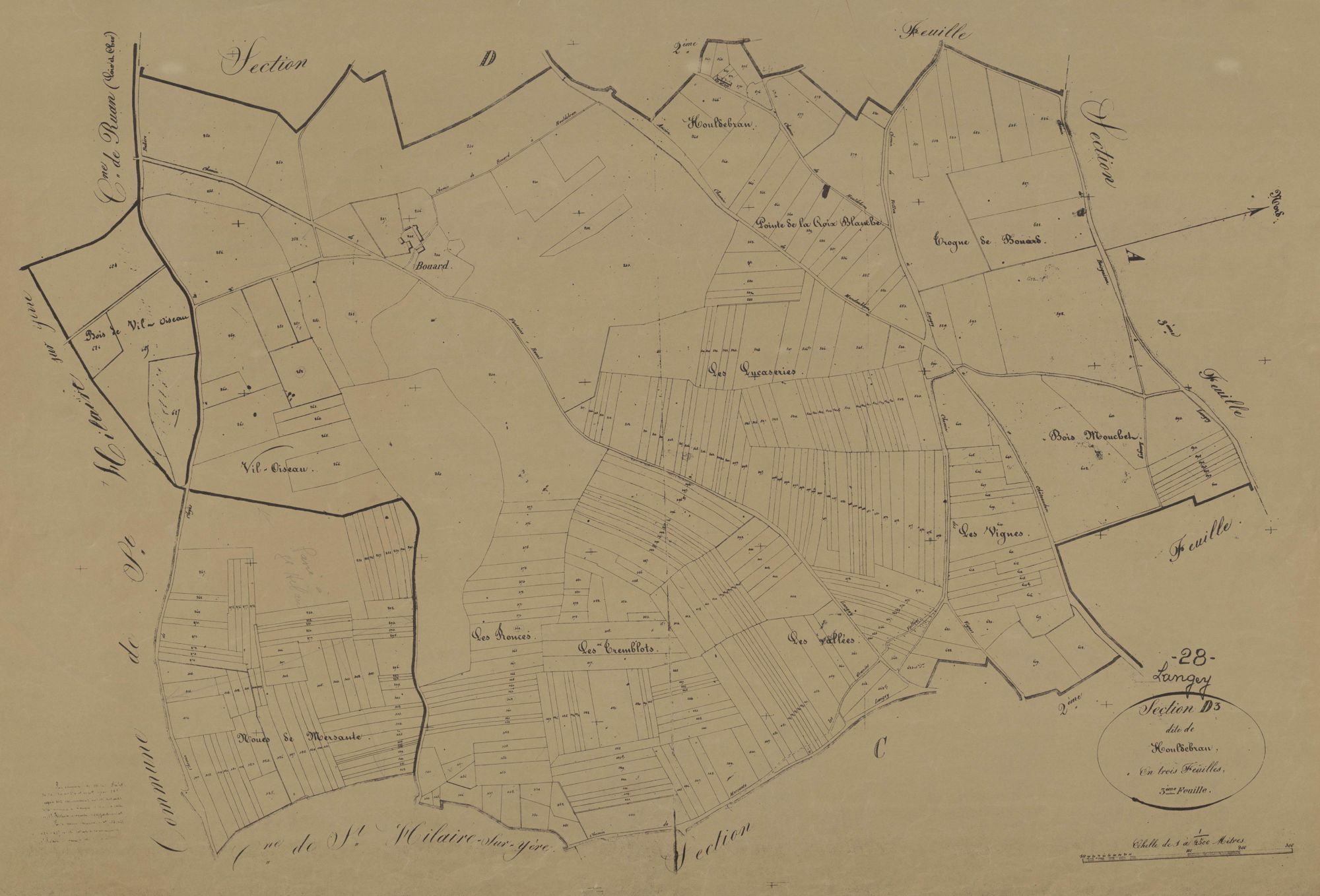 Section D, Houdelbran, feuille 3.