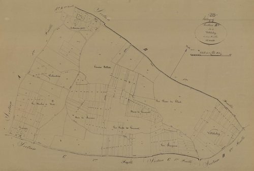 Section B, Villebalay, feuille 3.