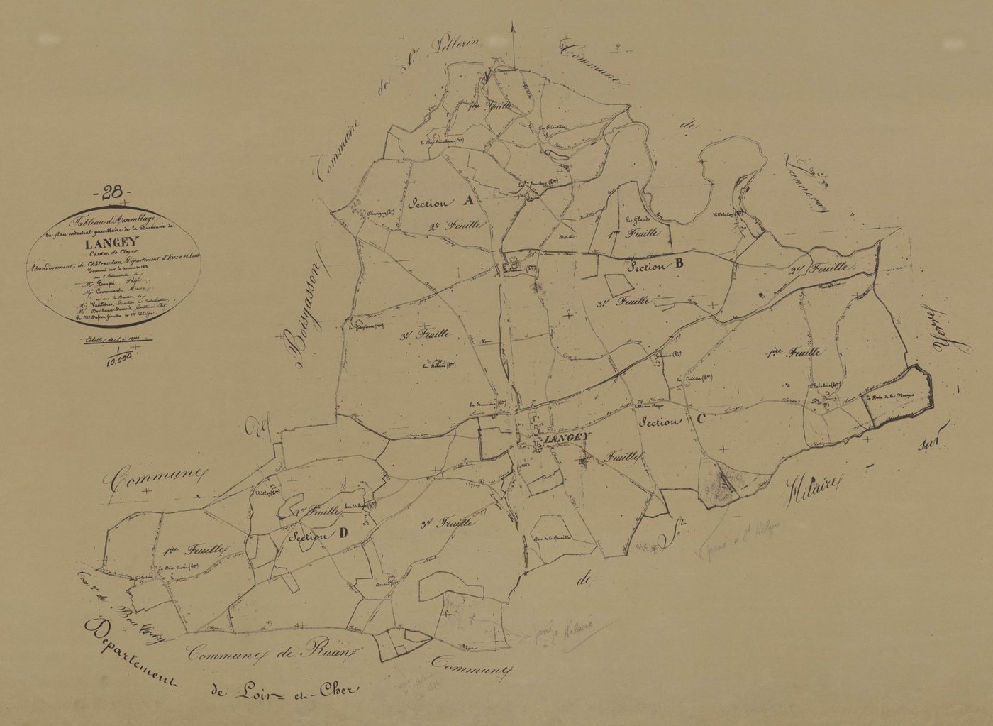 Tableau d'assemblage du plan parcellaire.