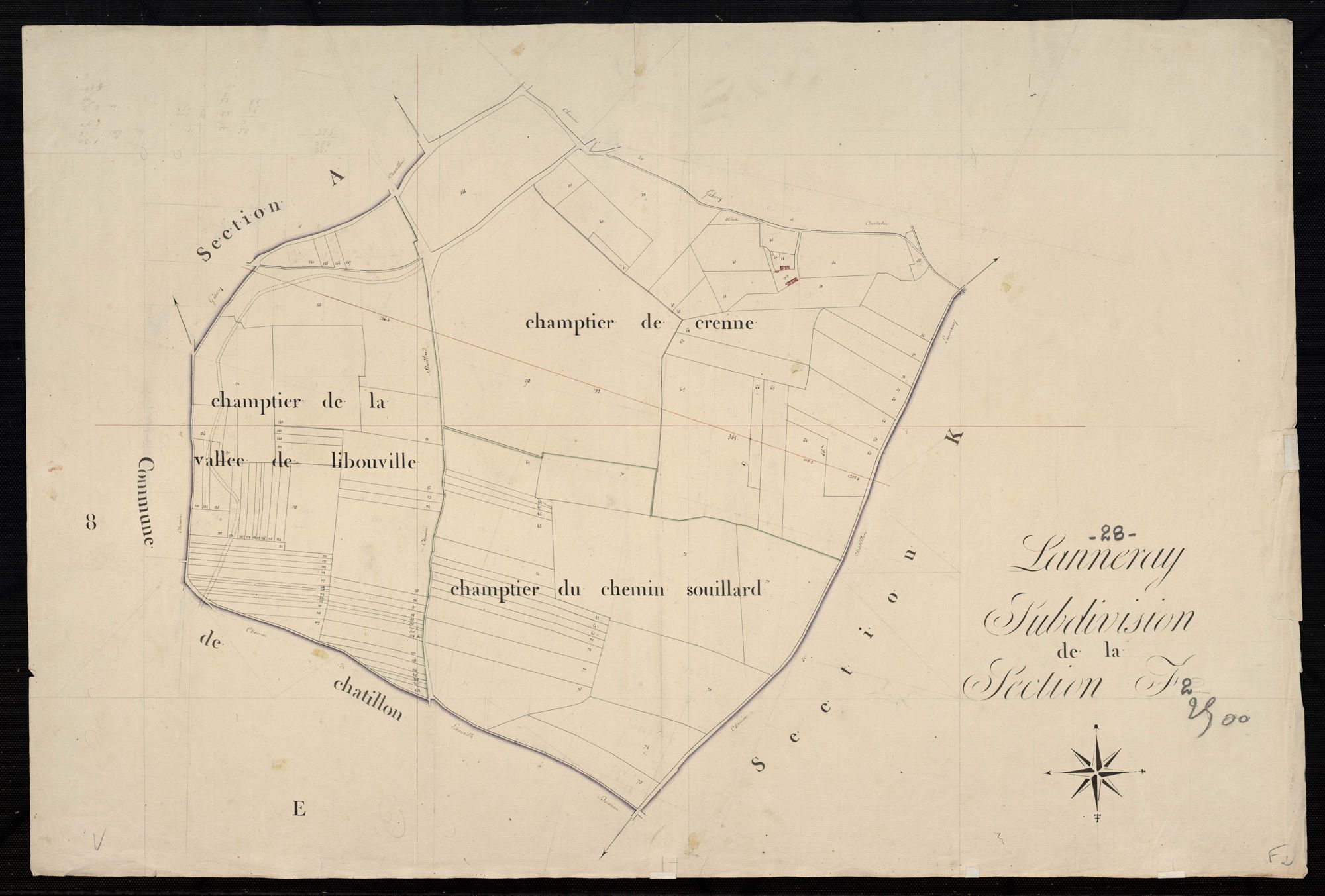 Subdivision de la section F.