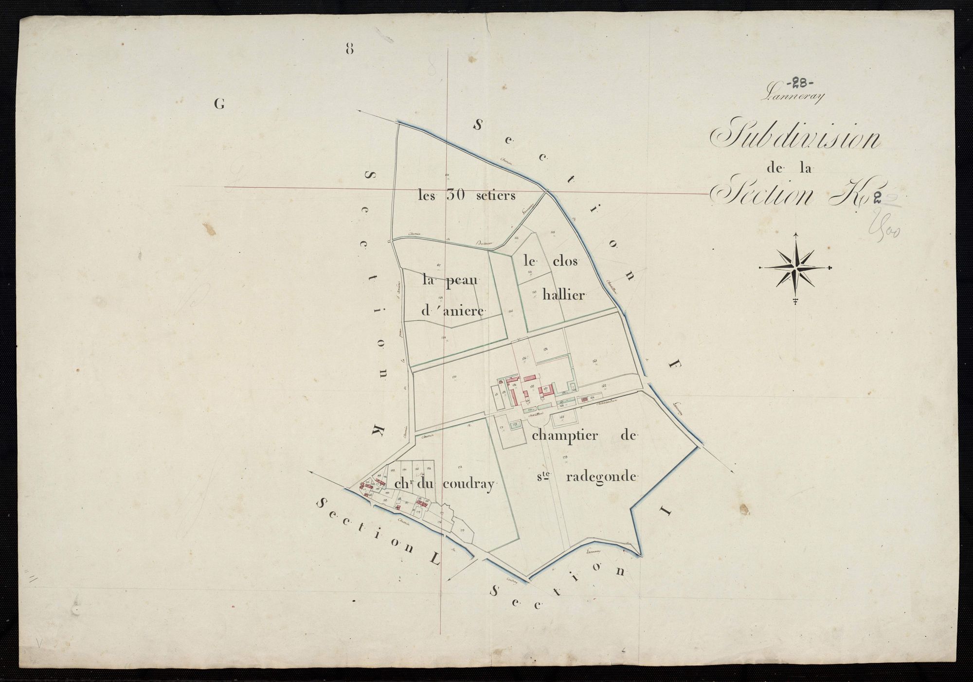 Subdivision de la section K.